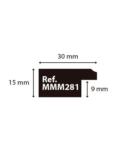 MOLDAGEM 28x15mm. PRETO DESATIVADO