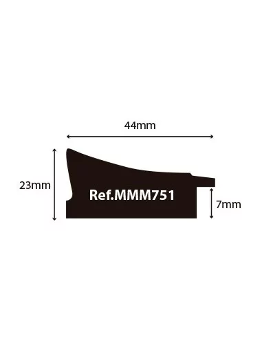 MOLDURA MOLDURA 43x22mm. NEGRO RASPADO. MOLDURA MOLDURA 43x22mm. NEGRO RASPADO.