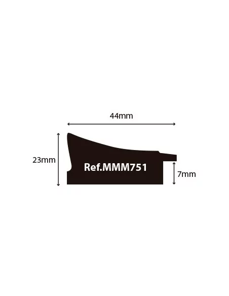 MOLDURA MOLDURA 43x22mm. NEGRO RASPADO.