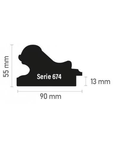 CLASSIC GRABADA MOLDURA. 90x55mm. BLANCO FILO PLATA