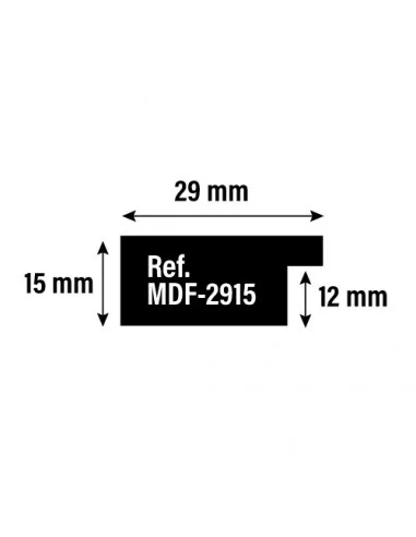 MOLDURA en DM - 29x15 mm. NEGRO MATE