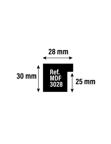 MOLDURA en DM - 30x28 mm. NEGRO MATE MOLDURA en DM - 30x28 mm. NEGRO MATE