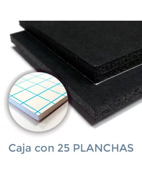 CARTÓN PLUMA NEGRO 5mm. ADHESIVO 29.7 X 42 (Plancha)