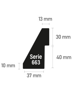 MOLDURA SEMI PIRAMIDE GALERIA. 45x70mm.BLANCO MATE 2