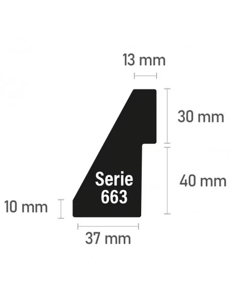 MOLDURA SEMI PIRAMIDE GALERIA. 45x70mm.NEGRO MATE MOLDURA SEMI PIRAMIDE GALERIA. 45x70mm.NEGRO MATE