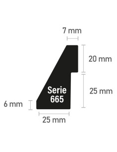 MOLDURA SEMI PIRAMIDE GALERIA. 31x47mm.BLANCO MATE 2