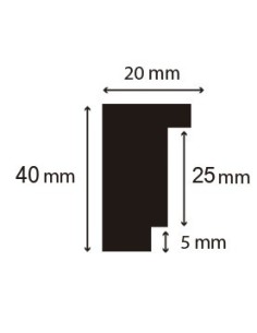 MOLDURA GALERIA 20x40mm. DOBLE DIENTE. AYOUS CRUDO 2