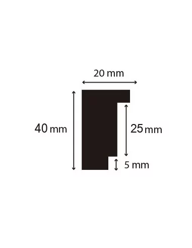 MOLDURA GALERIA 20x40mm. DOBLE DIENTE. AYOUS CRUDO MOLDURA GALERIA 20x40mm. DOBLE DIENTE. AYOUS CRUDO