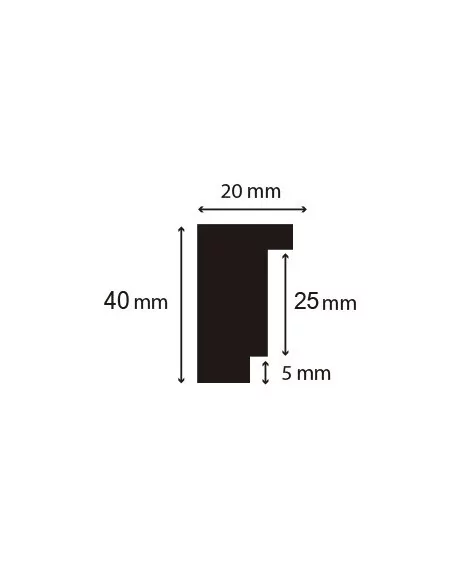 MOLDURA GALERIA 20x40mm. DOBLE DIENTE. AYOUS CRUDO MOLDURA GALERIA 20x40mm. DOBLE DIENTE. AYOUS CRUDO