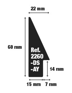PIRAMIDE 22x60mm. DIENTE SENCILLO. AYOUS CRUDO 2