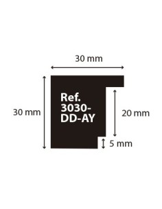 BAQUETÓN 30x30mm. DOBLE DIENTE. AYOUS CRUDO 2
