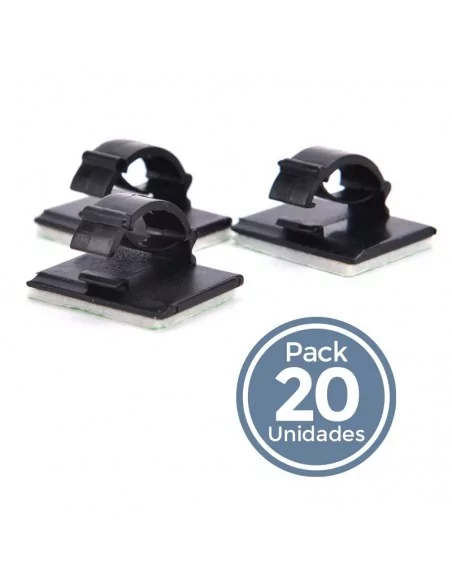 CLIP ADHESIVO ABRAZADERA CABLE. 19x15mm. NEGRO