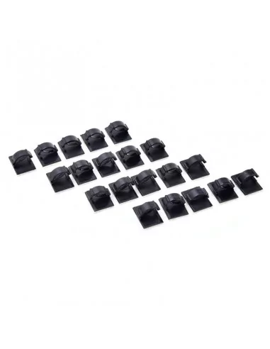 CLIP ADHESIVO ABRAZADERA CABLE. 19x15mm. NEGRO