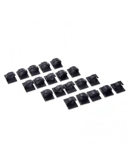 CLIP ADHESIVO ABRAZADERA CABLE. 19x15mm. NEGRO