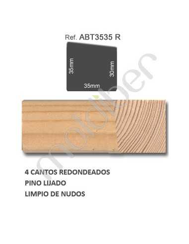 Liston en pino clear cepillado 3 cm x 3 cm de 3,05 mts - Maderas Don Otto