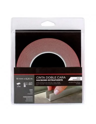 CINTA DOBLE CARA MACBOND de alta adhesión. Color GRIS CINTA DOBLE CARA MACBOND de alta adhesión. Color GRIS