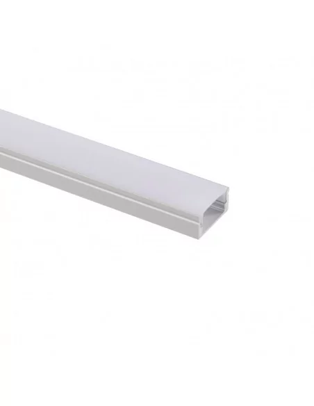 PERFIL ALUMINIO MONTAJE EN SUPERFICIE CON TAPA DIFUSORA PARA TIRAS LED HASTA 12mm ANCHO