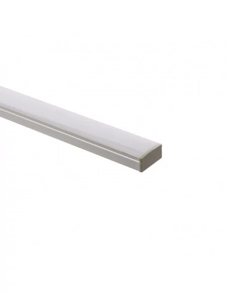 PERFIL ALUMINIO MONTAJE EN SUPERFICIE CON TAPA DIFUSORA PARA TIRAS LED HASTA 12mm ANCHO