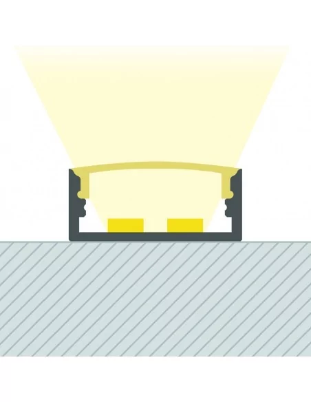 PERFIL TIRA LED. MONTAJE EN SUPERFICIE. Altura interior DIFUSOR 20mm. PERFIL TIRA LED. MONTAJE EN SUPERFICIE. Altura interior DIFUSOR 20mm.