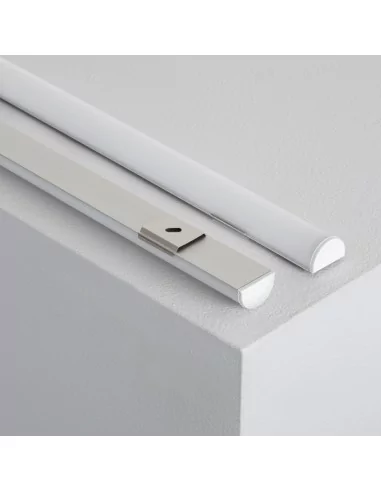 PERFIL TIRA LED. MONTAJE EN SUPERFICIE. Flexible. Con difusor curvado. Anchura led máx. 10mm. (ALED-S210)
