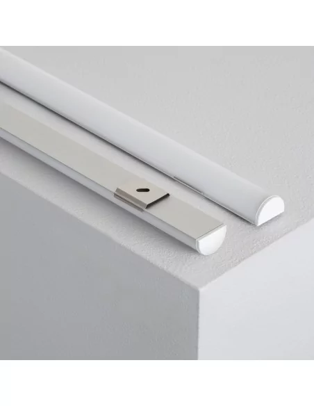 PERFIL TIRA LED. MONTAJE EN SUPERFICIE. Flexible. Con difusor curvado. Anchura led máx. 10mm. (ALED-S210)