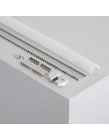 PERFIL TIRA LED. MONTAJE EN SUPERFICIE. Flexible. Con difusor curvado. Anchura led máx. 10mm. (ALED-S210)