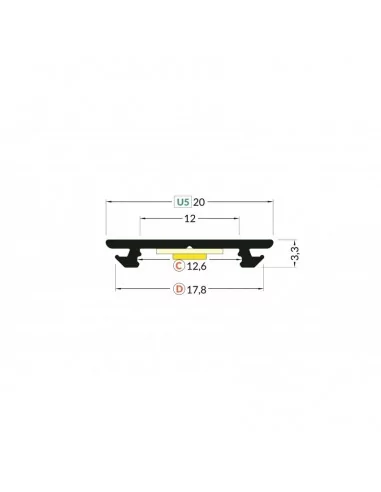 PERFIL TIRA LED. MONTAJE EN SUPERFICIE. Flexible. Con difusor curvado. Anchura led máx. 10mm. (ALED-S210)