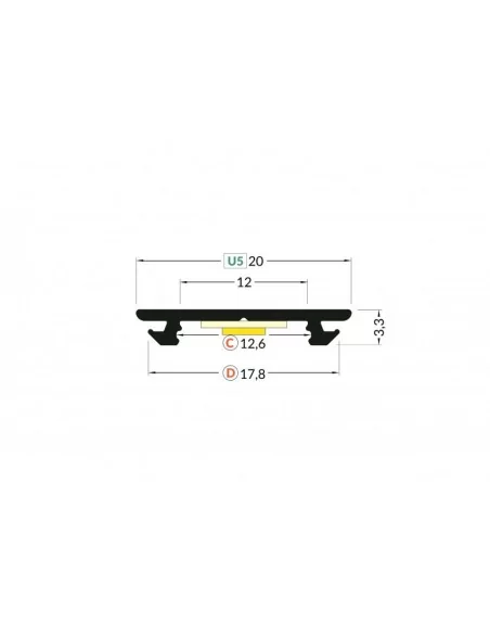 PERFIL TIRA LED. MONTAJE EN SUPERFICIE. Flexible. Con difusor curvado. Anchura led máx. 10mm. (ALED-S210)