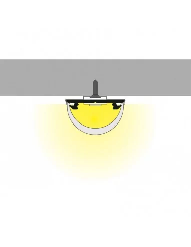 PERFIL TIRA LED. MONTAJE EN SUPERFICIE. Flexible. Con difusor curvado. Anchura led máx. 10mm. (ALED-S210)