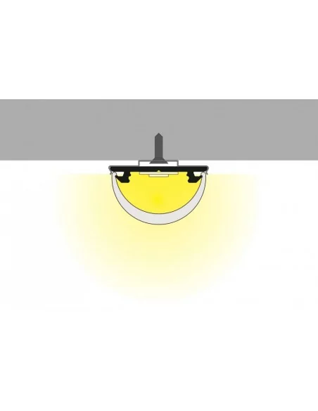 PERFIL TIRA LED. MONTAJE EN SUPERFICIE. Flexible. Con difusor curvado. Anchura led máx. 10mm. (ALED-S210)