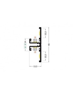 PERFIL TIRA LED. MONTAJE EN SUPERFICIE. Doble cara. Anchura led máx. 10mm. (ALED-S310) 2