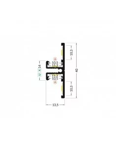 PERFIL TIRA LED. MONTAJE EN SUPERFICIE. Doble cara. Anchura led máx. 10mm. (ALED-S310) 2