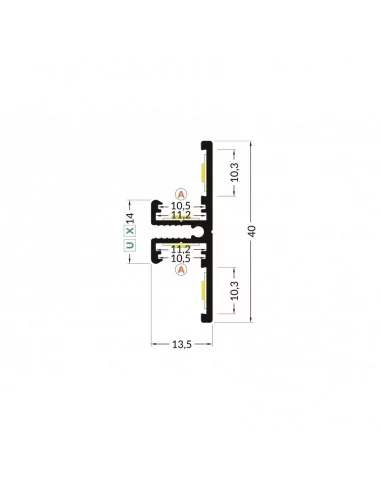 PERFIL TIRA LED. MONTAJE EN SUPERFICIE. Doble cara. Anchura led máx. 10mm. (ALED-S310) PERFIL TIRA LED. MONTAJE EN SUPERFICIE. Doble cara. Anchura led máx. 10mm. (ALED-S310)