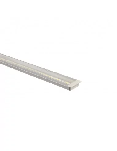 Perfil de alumínio embutido | Para fita LED até 10 mm | Tampa contínua Perfil de alumínio embutido | Para fita LED até 10 mm | Tampa contínua