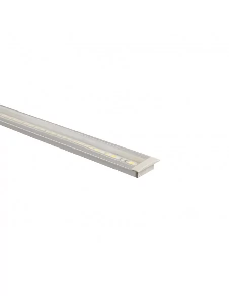 Perfil de alumínio embutido | Para fita LED até 10 mm | Tampa contínua Perfil de alumínio embutido | Para fita LED até 10 mm | Tampa contínua