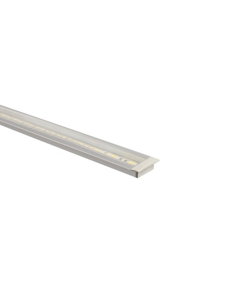 Perfil de aluminio para empotrar | Instalación de tira LED hasta 10 mm | Tapa continua