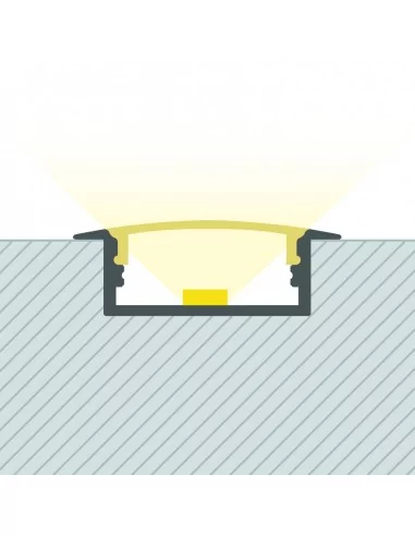 PERFIL TIRA LED. PARA EMPOTRAR. Tiras hasta 18mm. (ALED-E118) PERFIL TIRA LED. PARA EMPOTRAR. Tiras hasta 18mm. (ALED-E118)