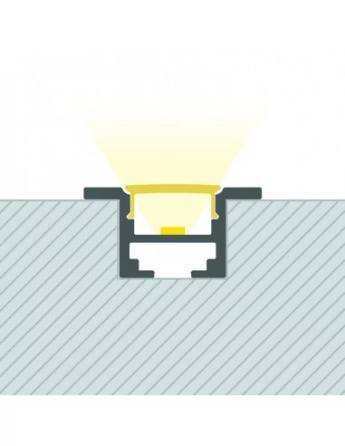 PERFIL TIRA LED. PARA EMPOTRAR. En techos desmontables o de escayola. Anchura led máx. 12mm. (ALED-E212)