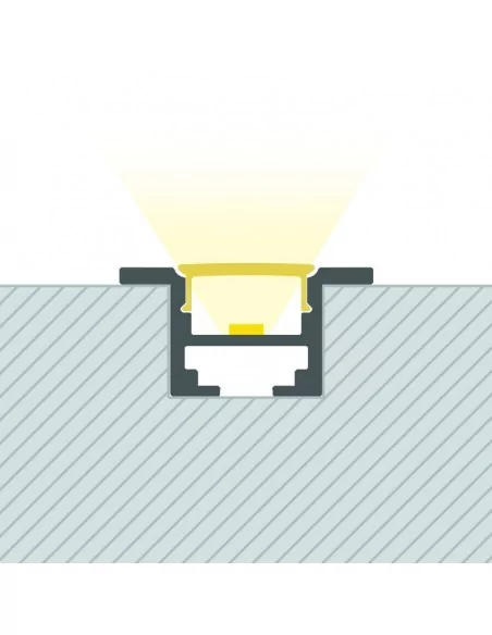 PERFIL TIRA LED. PARA EMPOTRAR. En techos desmontables o de escayola. Anchura led máx. 12mm. (ALED-E212)