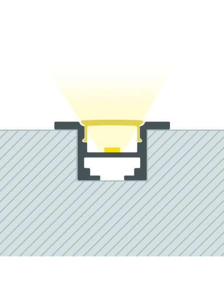 PERFIL TIRA LED. PARA EMPOTRAR. En techos desmontables o de escayola. Anchura led máx. 12mm. (ALED-E212)