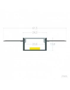PERFIL DOBLE TIRA LED. PARA EMPOTRAR. Integración en Escayola / Pladur. Tiras hasta 20mm. (ALED-E420) 2