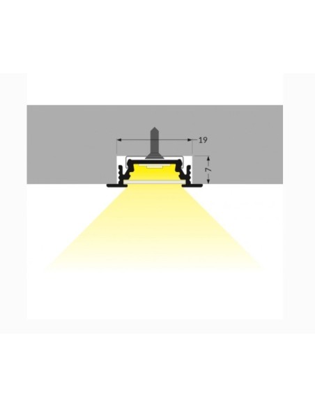 PERFIL TIRA LED. PARA EMPOTRAR. En mobiliario de madera. Anchura led máx. 10mm. (ALED-E310)