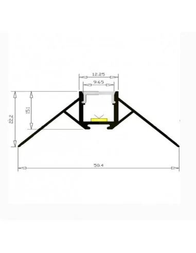 PERFIL TIRA LED. PARA ESQUINA. Integración ESCAYOLA o PLADUR. Tiras hasta 8mm. (ALED-X408) PERFIL TIRA LED. PARA ESQUINA. Integración ESCAYOLA o PLADUR. Tiras hasta 8mm. (ALED-X408)