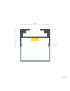 PERFIL TIRA LED. PARA COLGAR. Anchura led máx. 18mm. 1 metro largo (ALED-C118) 2