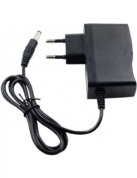 Fuente de alimentación 12V/5W con enchufe incorporado y salida Jack. Color negro