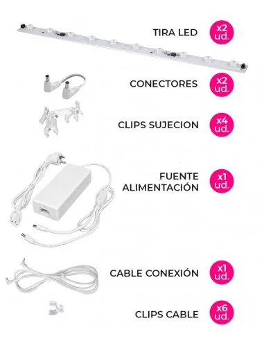 CONTENIDO PACK LED PARA POP UP SEG TEXTIL - MOLDIBER