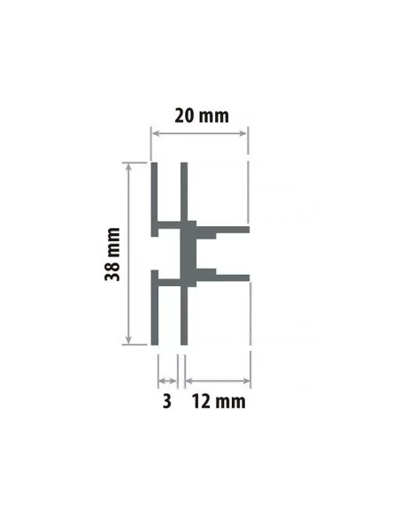 MOLDURA de ALUMINIO. Perfil 44. Doble cara En barra