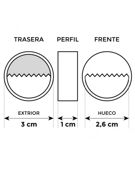COLGADOR ENCASTRABLE REDONDO BLANCO. 3 cm COLGADOR ENCASTRABLE REDONDO BLANCO. 3 cm