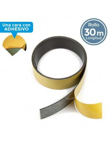 IMÁN FLEXIBLE ADHESIVO para ETIQUETAS. ROLLO 30m