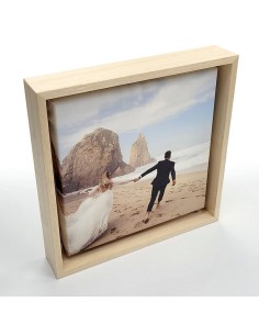 marco para fotos en madera natural